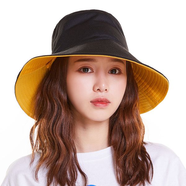 wide brim solid casual panama hat women bucket hats double-sided wearable yellow cotton flat fisherman caps safari hat, Blue;gray
wide brim solid casual panama hat women bucket hats double-sided wearable yellow cotton flat fisherman caps safari hat, Blue;gray