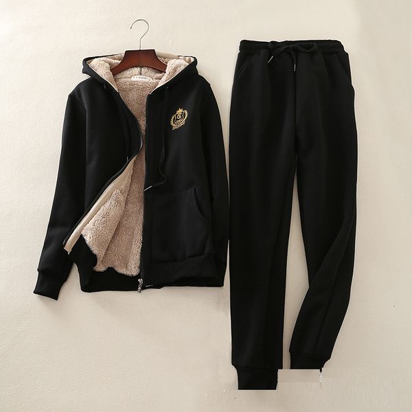 women casual winter suits autumn 2 piece set women lamb hooded sweatshirt+pants suit thick warmtracksuits sportswear outfit, White
women casual winter suits autumn 2 piece set women lamb hooded sweatshirt+pants suit thick warmtracksuits sportswear outfit, White