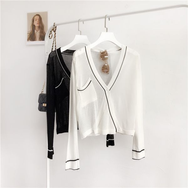 women's jackets transparent black white coat women holiday v-neck thin knitted cardigan stylish loose casual long sleeve jacket, Black;brown
women's jackets transparent black white coat women holiday v-neck thin knitted cardigan stylish loose casual long sleeve jacket, Black;brown