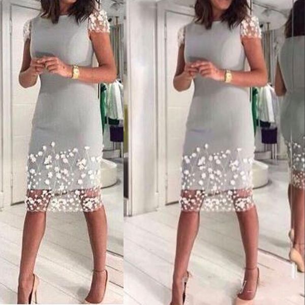 silver gray mother of the bride dresses jewel neck white lace flowers short sleeves sheath knee length evening wedding guest gowns, Black;red
silver gray mother of the bride dresses jewel neck white lace flowers short sleeves sheath knee length evening wedding guest gowns, Black;red