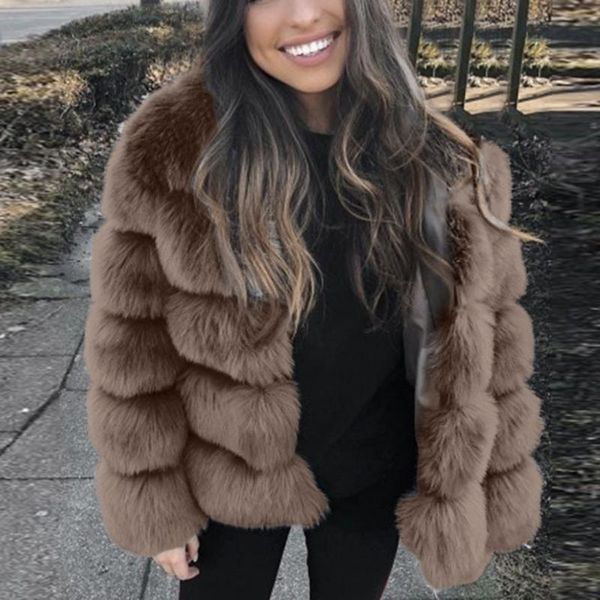 women faux fur jacket long sleeve winter warm coat thick furry short jacket outwear plush coat casual teddy loose overcoat, Black
women faux fur jacket long sleeve winter warm coat thick furry short jacket outwear plush coat casual teddy loose overcoat, Black
