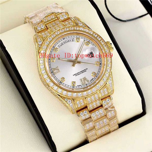 full diamond mens watch luxury watch swiss automatic mechanical 28800 vph date and day display 18k gold 904l stainless steel sapphire, Slivery;brown
full diamond mens watch luxury watch swiss automatic mechanical 28800 vph date and day display 18k gold 904l stainless steel sapphire, Slivery;brown