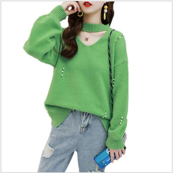 new 2019 autumn winter women's sweaters v-neck fashionable korean style knitting casual pull femme hiver 415, White;black
new 2019 autumn winter women's sweaters v-neck fashionable korean style knitting casual pull femme hiver 415, White;black