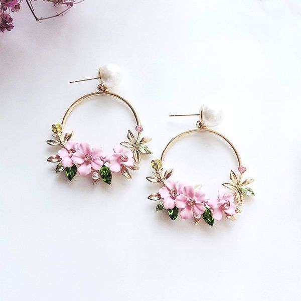 mengjiqiao 2018 new elegant big circle flower drop earrings for women fashion simulated pearl rhinestone boucle d'oreille, Silver
mengjiqiao 2018 new elegant big circle flower drop earrings for women fashion simulated pearl rhinestone boucle d'oreille, Silver