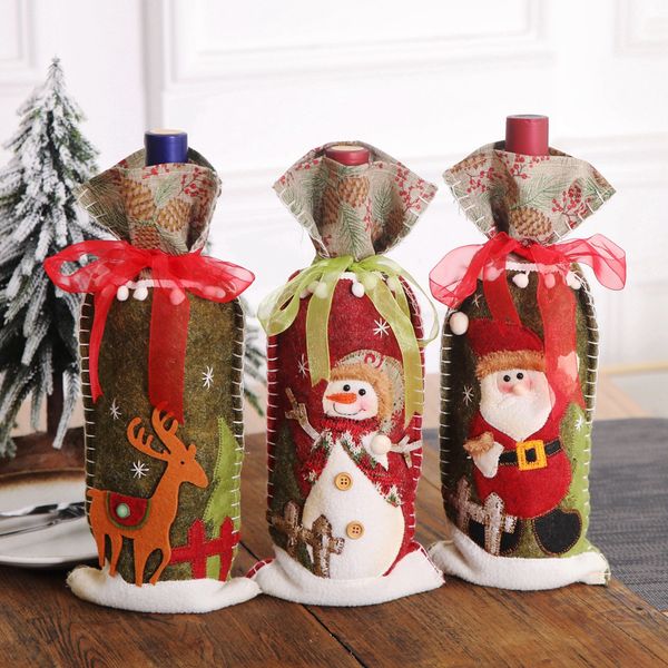 2019 christmas wine bottle bags snowman elk linen cover clothes wine bag for home christmas party decorations enfeites de natal
2019 christmas wine bottle bags snowman elk linen cover clothes wine bag for home christmas party decorations enfeites de natal