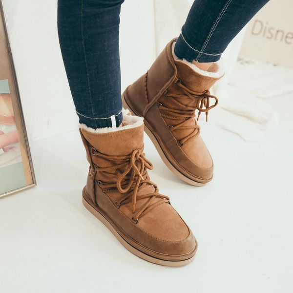 teahoo winter genuine leather women snow boots lace up flat ankle boots for women warm plush winter laides shoes, Black
teahoo winter genuine leather women snow boots lace up flat ankle boots for women warm plush winter laides shoes, Black