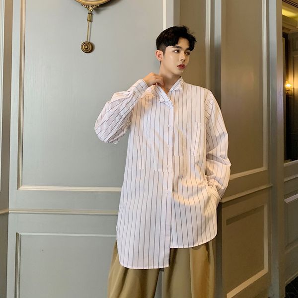 ewq / autumn winter 2019 striped irregular long sleeve turn-down collar loose shirt man's vintage style temperament blouse fs963, White;black
ewq / autumn winter 2019 striped irregular long sleeve turn-down collar loose shirt man's vintage style temperament blouse fs963, White;black