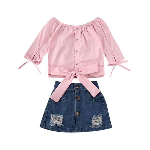 1-5t summer toddler kid baby girl clothes set long sleeve and denim skirt dress set elegant cute sweet lovely outfit, White
1-5t summer toddler kid baby girl clothes set long sleeve and denim skirt dress set elegant cute sweet lovely outfit, White