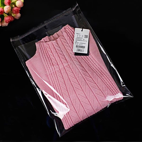 

100pcs 16 sizes large transparent opp bag dust-proof packing plastic bags for clothes self adhesive seal packaging bag