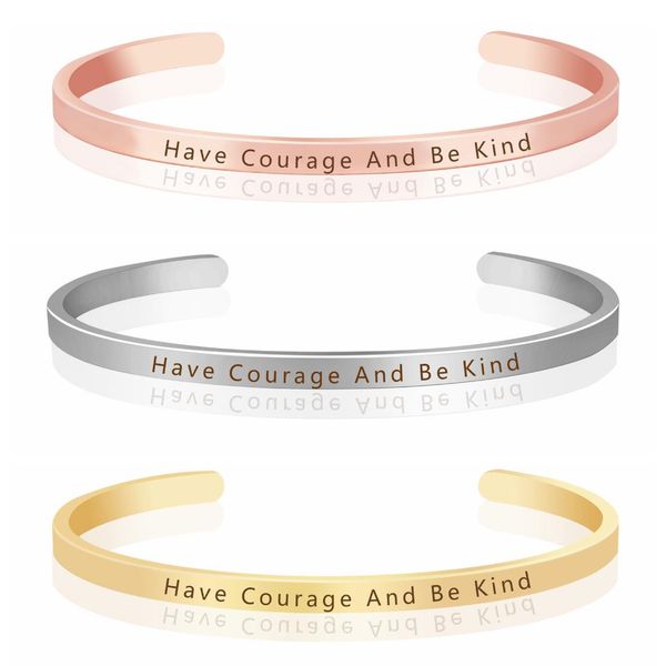 have courage and be kind engraved inspirational positive quote bangles cuff bracelet charm bangles women girl personality gift, Black
have courage and be kind engraved inspirational positive quote bangles cuff bracelet charm bangles women girl personality gift, Black