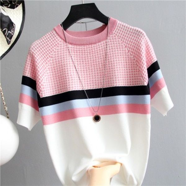 plaid t-shirt women's striped t-shirt knitted cotton korean woman clothes femme camisetas mujer sweater women, White;black
plaid t-shirt women's striped t-shirt knitted cotton korean woman clothes femme camisetas mujer sweater women, White;black
