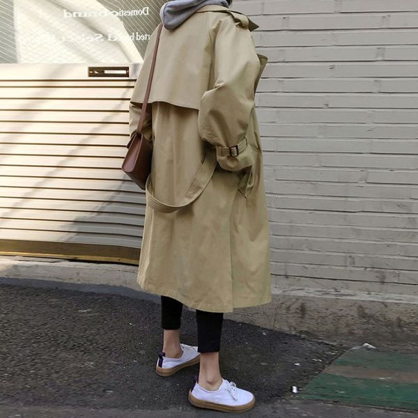 spring autumn women casual solid color double breasted trench coat oversize vintage outwear sashes chic cloak female windbreaker, Tan;black
spring autumn women casual solid color double breasted trench coat oversize vintage outwear sashes chic cloak female windbreaker, Tan;black