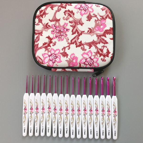 mix sizes 1.0-6.0mm crochet hook set aluminum crochet needles with case sweater yarn weave knitting hook sewing needles for mom