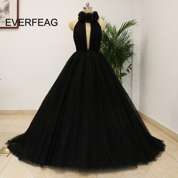 real picture 2018 ball gown prom dresses black deep v neck tulle halter flower long evening gowns vestido longo custom, White;black
real picture 2018 ball gown prom dresses black deep v neck tulle halter flower long evening gowns vestido longo custom, White;black