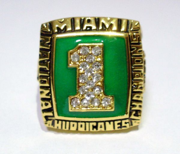 1989 miami hurricanes (mc guire) college football national championship ring ing, Golden;silver
1989 miami hurricanes (mc guire) college football national championship ring ing, Golden;silver