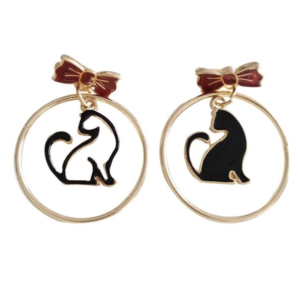 new japanese and korean style enamel temperament simple cat fashion wild metal geometric stud earrings, Golden;silver
new japanese and korean style enamel temperament simple cat fashion wild metal geometric stud earrings, Golden;silver