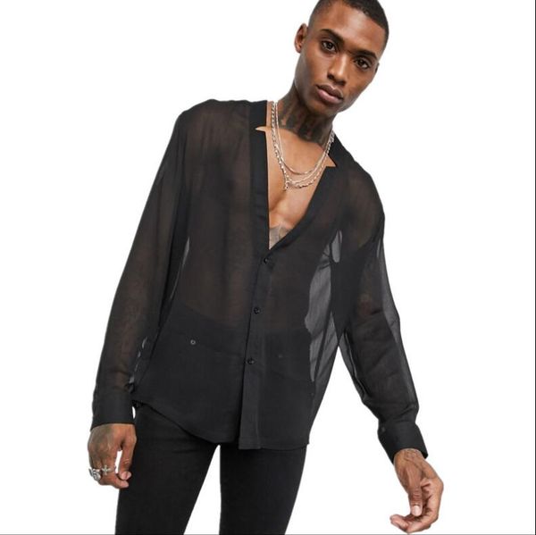 men's casual shirts s-5xl 2021 clothing hair stylist gd fashion show street personality v-neck unique shirt coat plus size costumes, White;black
men's casual shirts s-5xl 2021 clothing hair stylist gd fashion show street personality v-neck unique shirt coat plus size costumes, White;black