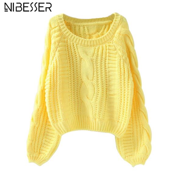 nibesser women pull sweaters 2018 new yellow sweater jumpers candy color harajuku chic short sweater twisted pull, White;black
nibesser women pull sweaters 2018 new yellow sweater jumpers candy color harajuku chic short sweater twisted pull, White;black