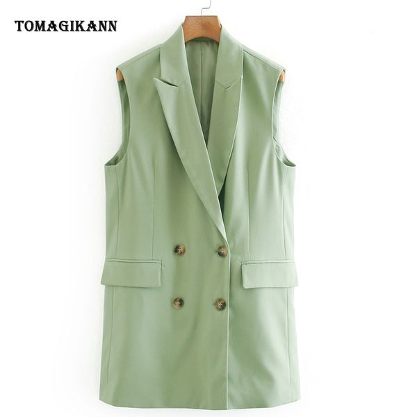 women's vests women vest jackets casual green double breasted waistcoat 2021 female sleeveless summer solid coats, Black;white
women's vests women vest jackets casual green double breasted waistcoat 2021 female sleeveless summer solid coats, Black;white