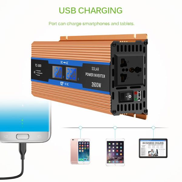 car inverter 2600 w dc 12 v to ac 220 v power inverter charger converter sturdy and durable vehicle power supply switch sale
car inverter 2600 w dc 12 v to ac 220 v power inverter charger converter sturdy and durable vehicle power supply switch sale