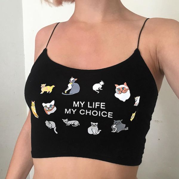 my life my choice майки черный милый кот печатный урожай женщины лето тонкий сексуальный женский топ cami уличный ремешок спагетти, White
my life my choice майки черный милый кот печатный урожай женщины лето тонкий сексуальный женский топ cami уличный ремешок спагетти, White