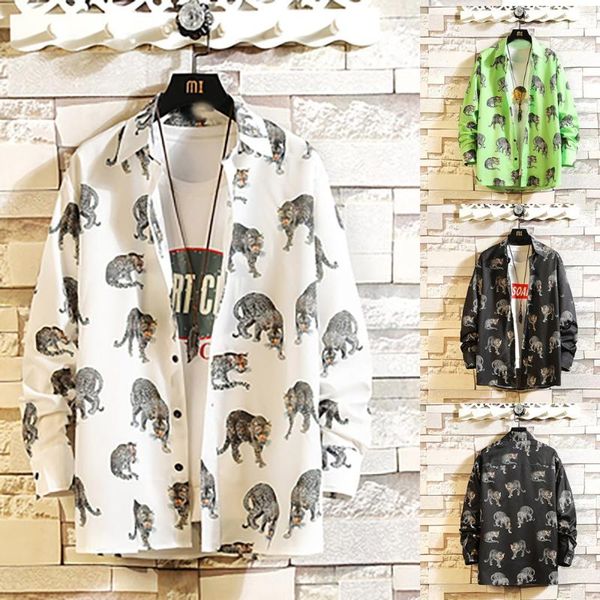 men's autumn new casual fashion print loose lapel long sleeve shirt camisa masculina dropshiping 2019 w1230, White;black
men's autumn new casual fashion print loose lapel long sleeve shirt camisa masculina dropshiping 2019 w1230, White;black