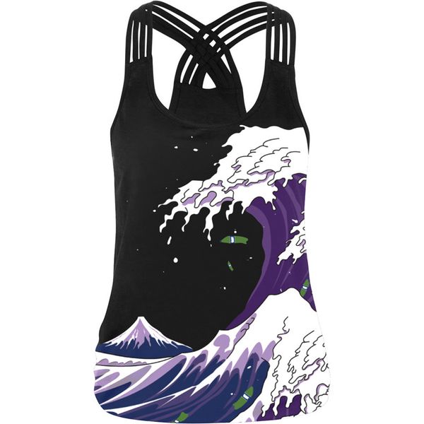 summer women sport vest waves print yoga shirts running undershirt fitness t-shirt cross strip tank gym workout blouse, White;red
summer women sport vest waves print yoga shirts running undershirt fitness t-shirt cross strip tank gym workout blouse, White;red