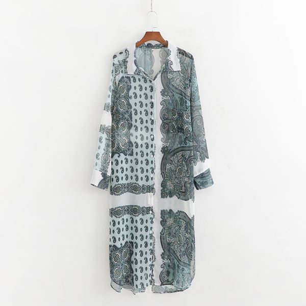 flower printed long shirts chiffon dresses womens button front long sleeve dress female loose summer dresses ladies vestidos eq8, Black;gray
flower printed long shirts chiffon dresses womens button front long sleeve dress female loose summer dresses ladies vestidos eq8, Black;gray