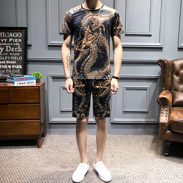 chinese style dragon print casual 2pcs set men short sleeve t-shirt men tracksuit tee shirt homme t-shirt+shorts plus size 7xl, Gray
chinese style dragon print casual 2pcs set men short sleeve t-shirt men tracksuit tee shirt homme t-shirt+shorts plus size 7xl, Gray