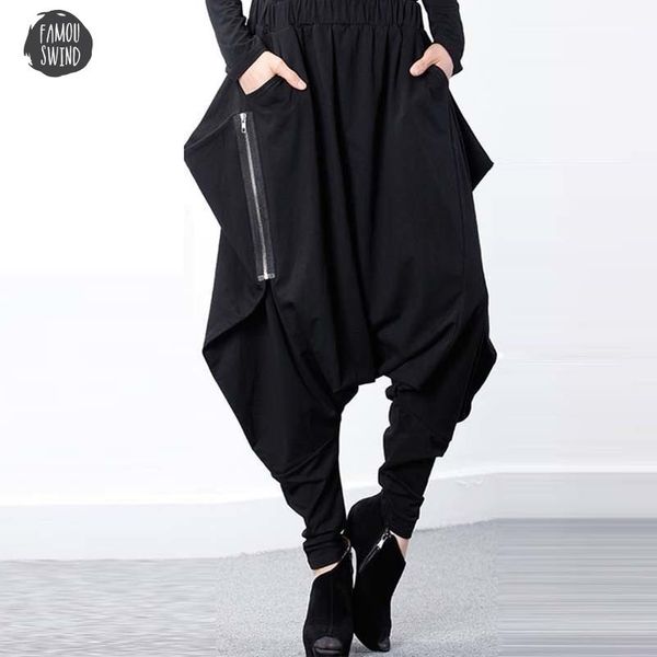 black pockets pants women elastic waist baggy low crotch trousers irregular gothic long pantalon hop harem plus size, Black;white
black pockets pants women elastic waist baggy low crotch trousers irregular gothic long pantalon hop harem plus size, Black;white