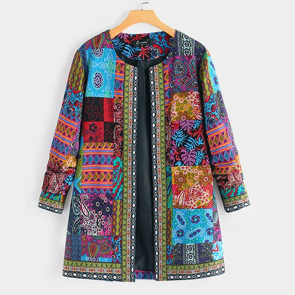 women vintage ethnic coat style floral print autumn winter long sleeve plus size cotton jacket coat female outwear #108, Black;brown
women vintage ethnic coat style floral print autumn winter long sleeve plus size cotton jacket coat female outwear #108, Black;brown