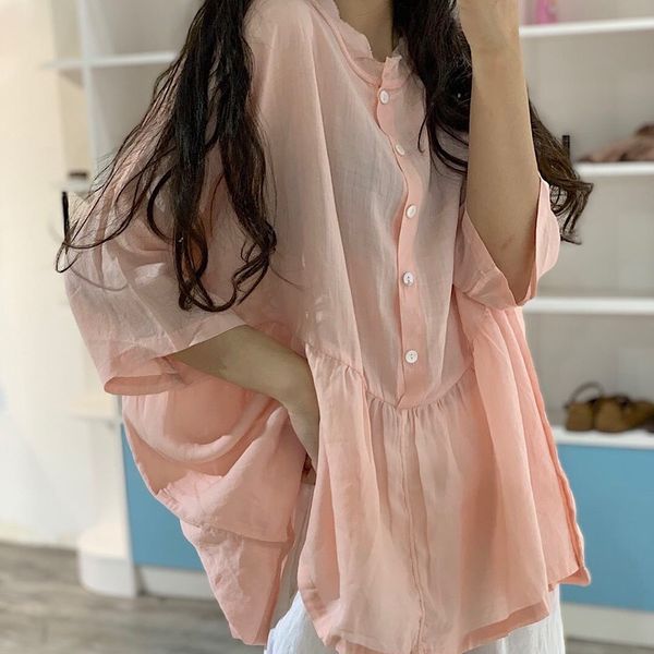 women's blouses & shirts women loose solid color half sleeve ramie shirt female 2021 summer vintage plus size blouse, White
women's blouses & shirts women loose solid color half sleeve ramie shirt female 2021 summer vintage plus size blouse, White