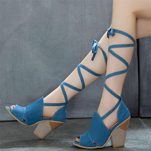 women lace up strappy canvas chunky high heels gladiator sandals female open toe summer wedding party pumps shoes casual shoes, Black
women lace up strappy canvas chunky high heels gladiator sandals female open toe summer wedding party pumps shoes casual shoes, Black