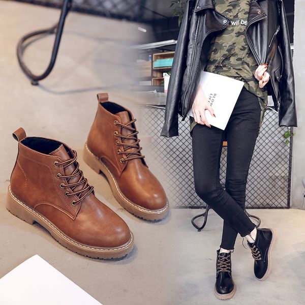 dropshipping classics fashion women autumn ankle boots high round toe vintage short boots solid lace-up winter shoes xyz383, Black
dropshipping classics fashion women autumn ankle boots high round toe vintage short boots solid lace-up winter shoes xyz383, Black
