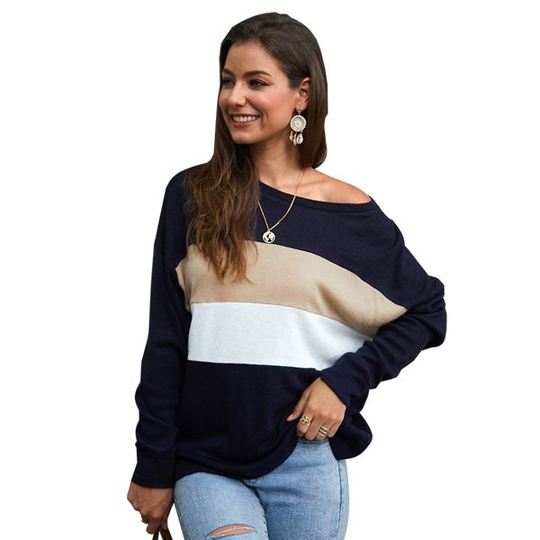 fashion lady sweater coat 2019 autumn winter sweater coat new wild striped women, White;black
fashion lady sweater coat 2019 autumn winter sweater coat new wild striped women, White;black