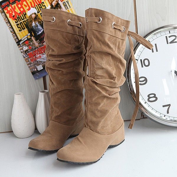 women boots 2018 simple lace up height increasing women long boots causual big size size 34-43 shoes, Black
women boots 2018 simple lace up height increasing women long boots causual big size size 34-43 shoes, Black