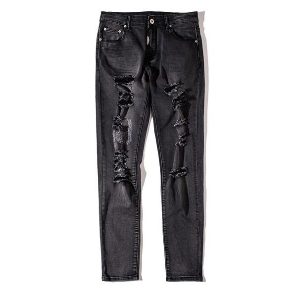 luxury mens hole jeans designer ripped mid width pencil pants fashion black washed jeans, Blue
luxury mens hole jeans designer ripped mid width pencil pants fashion black washed jeans, Blue