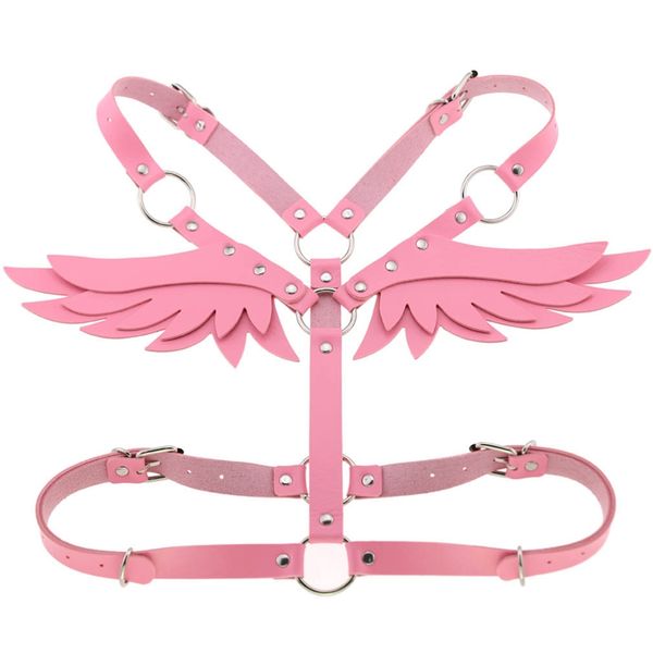 pink angel wings leather harness cage bra lingerie fetish goth rave body bondage crop adjust harness bra for women, Black;white
pink angel wings leather harness cage bra lingerie fetish goth rave body bondage crop adjust harness bra for women, Black;white