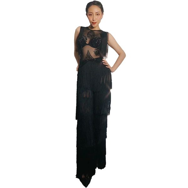 mesh see through tassel crystals jumpsuit female singer dancer costume nightclub party outfits rave festival clothing, Black;white
mesh see through tassel crystals jumpsuit female singer dancer costume nightclub party outfits rave festival clothing, Black;white