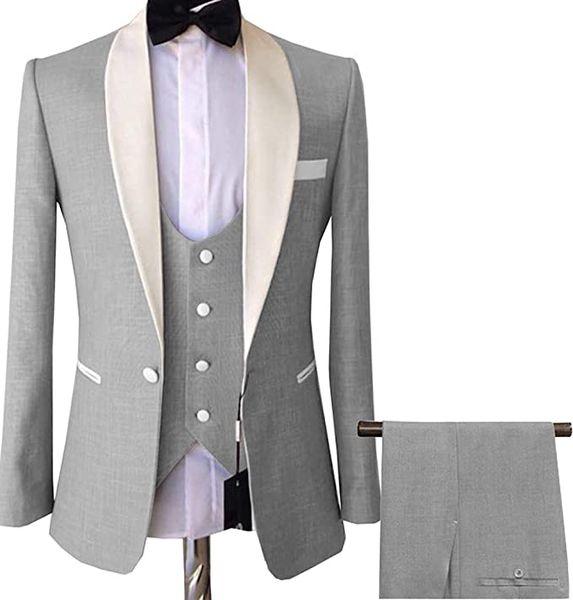 light gray one button groomsmen shawl lapel wedding groom tuxedos men suits wedding/prom/dinner man blazer(jacket+vest+pants, Black;gray
light gray one button groomsmen shawl lapel wedding groom tuxedos men suits wedding/prom/dinner man blazer(jacket+vest+pants, Black;gray
