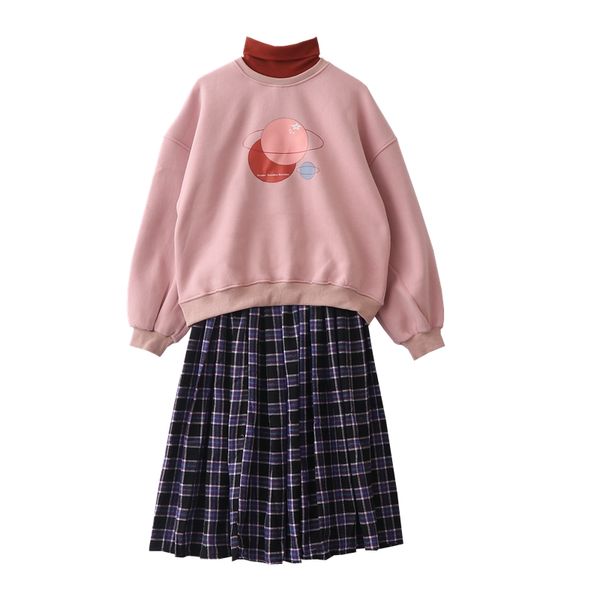 womens two piece set cartoon print turtleneck sweatshirt hight waist knee length plaid pleated skirts a-line skirt sets clothing, White
womens two piece set cartoon print turtleneck sweatshirt hight waist knee length plaid pleated skirts a-line skirt sets clothing, White