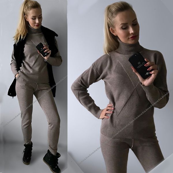 women sweater suit and sets casual autumn winter 2pcs track two piece pants suit casual female knitted trousers costume clothing set, White
women sweater suit and sets casual autumn winter 2pcs track two piece pants suit casual female knitted trousers costume clothing set, White