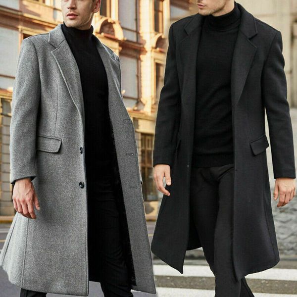 2020 fashion men winter warm overcoat wool coat trench coat outwear long jackets boy cool warm solid color long, Black
2020 fashion men winter warm overcoat wool coat trench coat outwear long jackets boy cool warm solid color long, Black