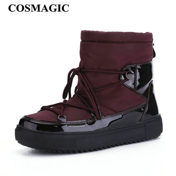 cosmagic 2019 new winter women non-slip snow boot soft sole warm waterproof plush inside platform lace up short botas mujer, Black
cosmagic 2019 new winter women non-slip snow boot soft sole warm waterproof plush inside platform lace up short botas mujer, Black