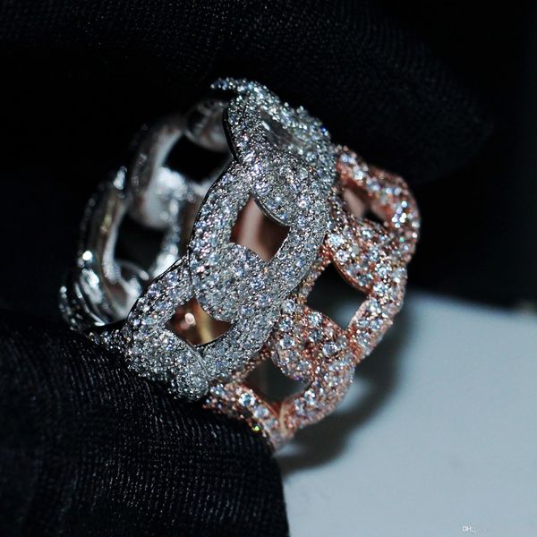 hip hop vintage fashion jewelry 925 sterling silver&rose gold fill pave white sapphire cz diamond gemstones party women wedding bridal ring, Slivery;golden
hip hop vintage fashion jewelry 925 sterling silver&rose gold fill pave white sapphire cz diamond gemstones party women wedding bridal ring, Slivery;golden
