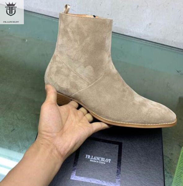 2020 fr.lancelot suede real leather men boots side zipper cool mans shoes men ankle booties wholesales, Black
2020 fr.lancelot suede real leather men boots side zipper cool mans shoes men ankle booties wholesales, Black