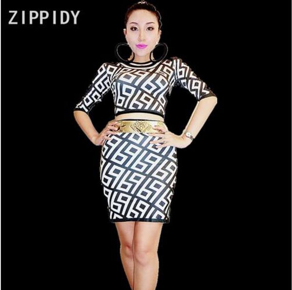 fashion black white printed stretch t-shirt skirt outfit set nightclub women singer dance set wear clothes, Black;red
fashion black white printed stretch t-shirt skirt outfit set nightclub women singer dance set wear clothes, Black;red