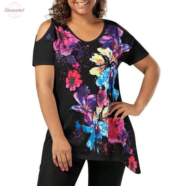 fashion womens plus size 5xl short sleeve cold shoulder floral print shirt cap sleeve strapless blusa feminina, White
fashion womens plus size 5xl short sleeve cold shoulder floral print shirt cap sleeve strapless blusa feminina, White