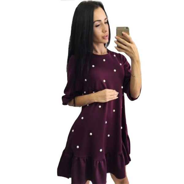 New Women Fashion Beading Ruffle Loose Dress Autumn Woman Half Sleeve O -Neck Mini Dresses Ladies Causal Bodycon Dress
New Women Fashion Beading Ruffle Loose Dress Autumn Woman Half Sleeve O -Neck Mini Dresses Ladies Causal Bodycon Dress