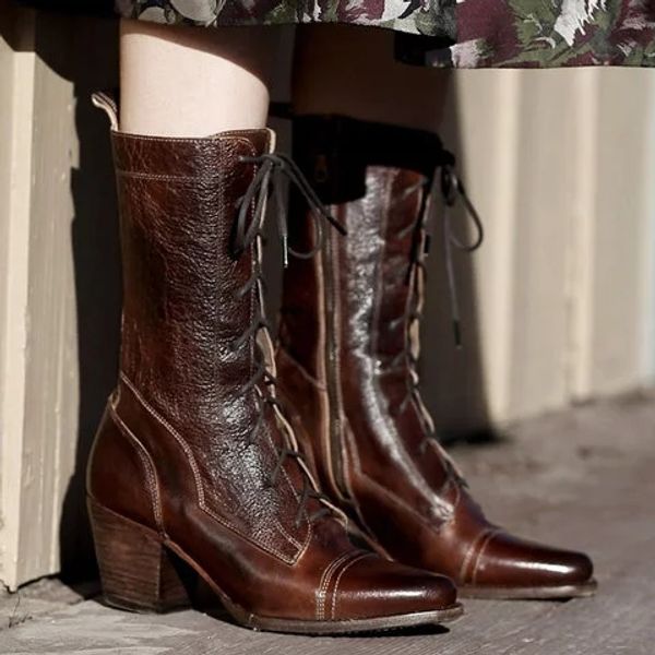 women winter motorcycle boots women lace-up boots pu leather low square heel warmful mid-calf botas mujer, Black
women winter motorcycle boots women lace-up boots pu leather low square heel warmful mid-calf botas mujer, Black